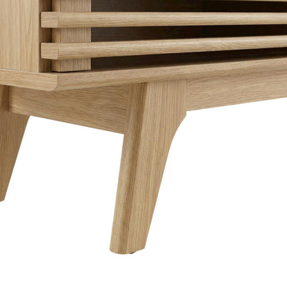 Wooden Brown TV Stand with Spacious Storage and Modern Design