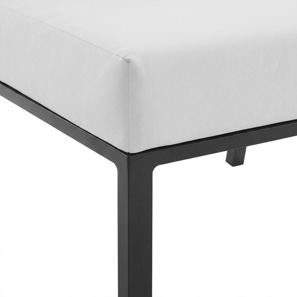 Outdoor Patio Aluminum Armless Lounge Chair With Cushioned Seat And Backrest