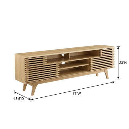 Wooden Brown TV Stand with Spacious Storage and Modern Design