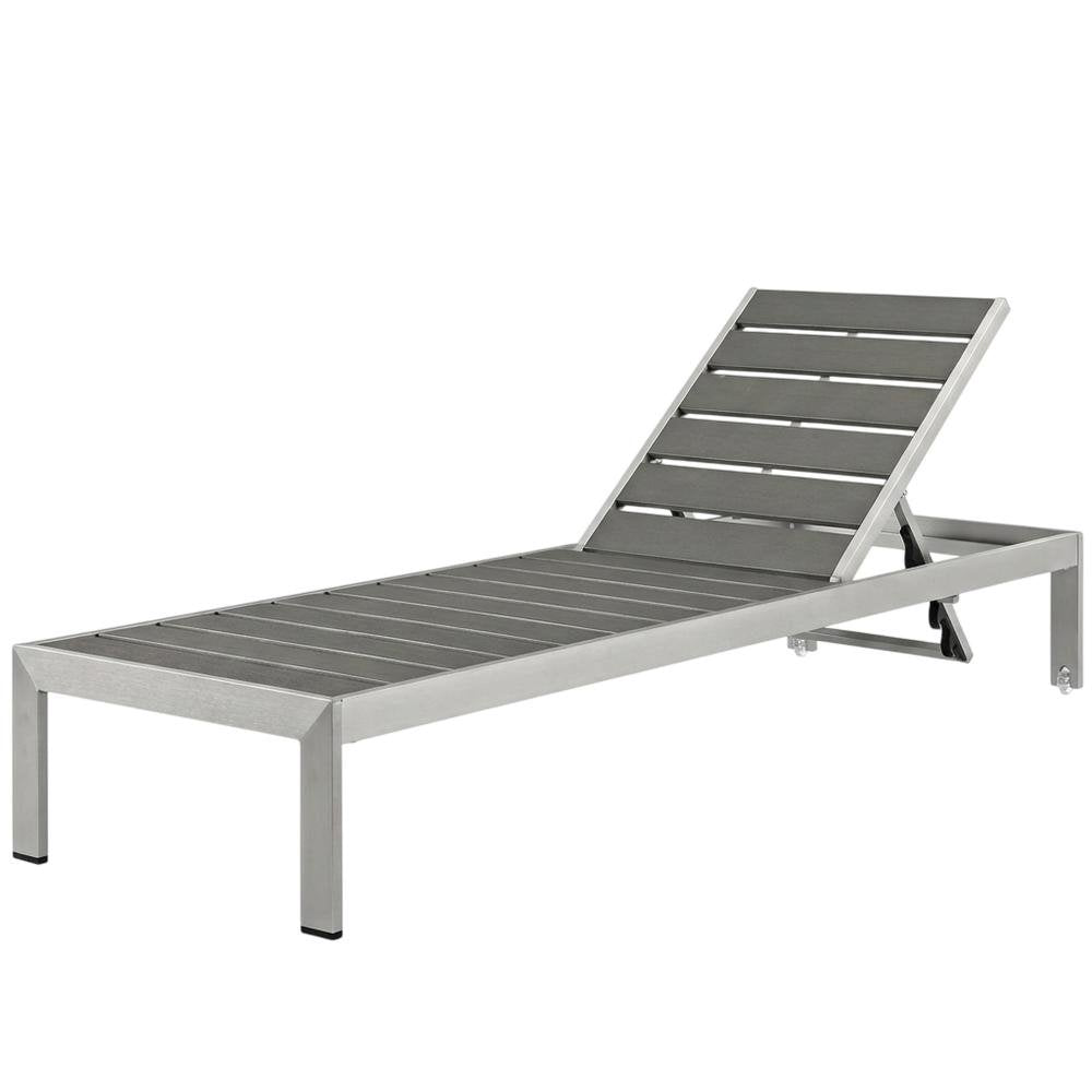 Aluminum Outdoor Lounge Chair With Adjustable Backrest And Cushioned Seat