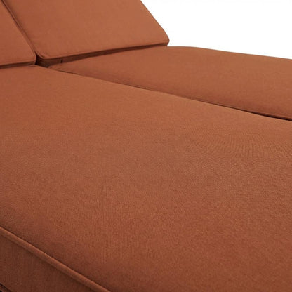 Outdoor Patio Double Chaise With Cushioned Backrest And Durable Frame