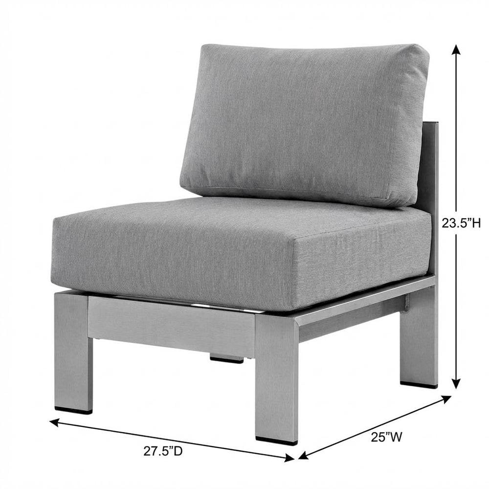 Armless Outdoor Patio Aluminum Chair For Lounge And Relaxation