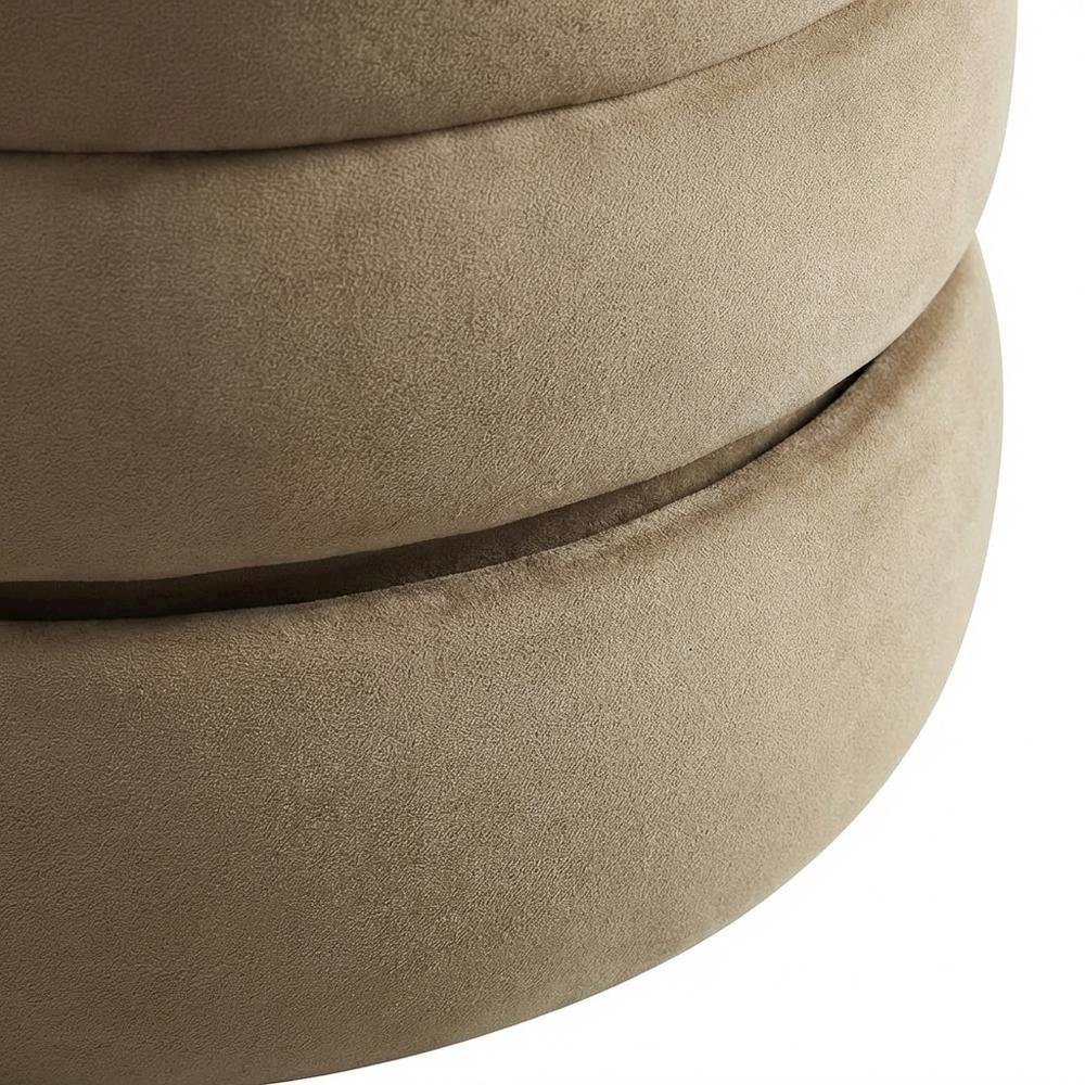 Performance Velvet Round Storage Ottoman, Sturdy Construction, Versatile Use