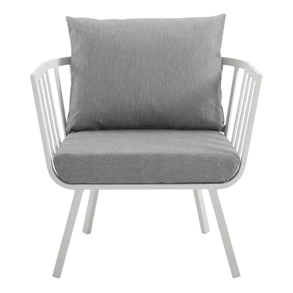Aluminum Armchair Set Of 2 For Outdoor Lounge With Cushioned Seating