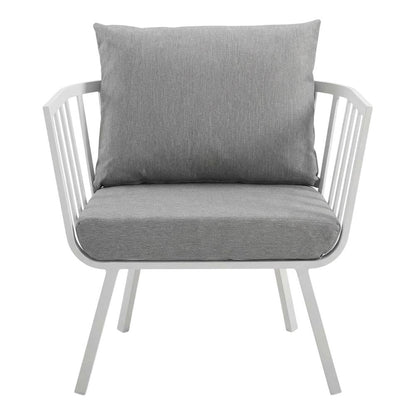 Aluminum Armchair Set Of 2 For Outdoor Lounge With Cushioned Seating