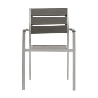 Aluminum Outdoor Patio Dining Armchair With Comfortable Backrest