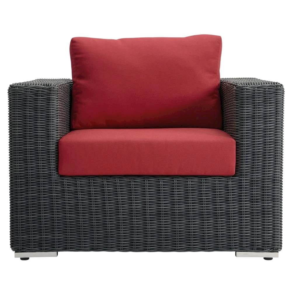 Outdoor Fabric Patio Armchair with Cushions and Sturdy Frame for Outdoor Seating