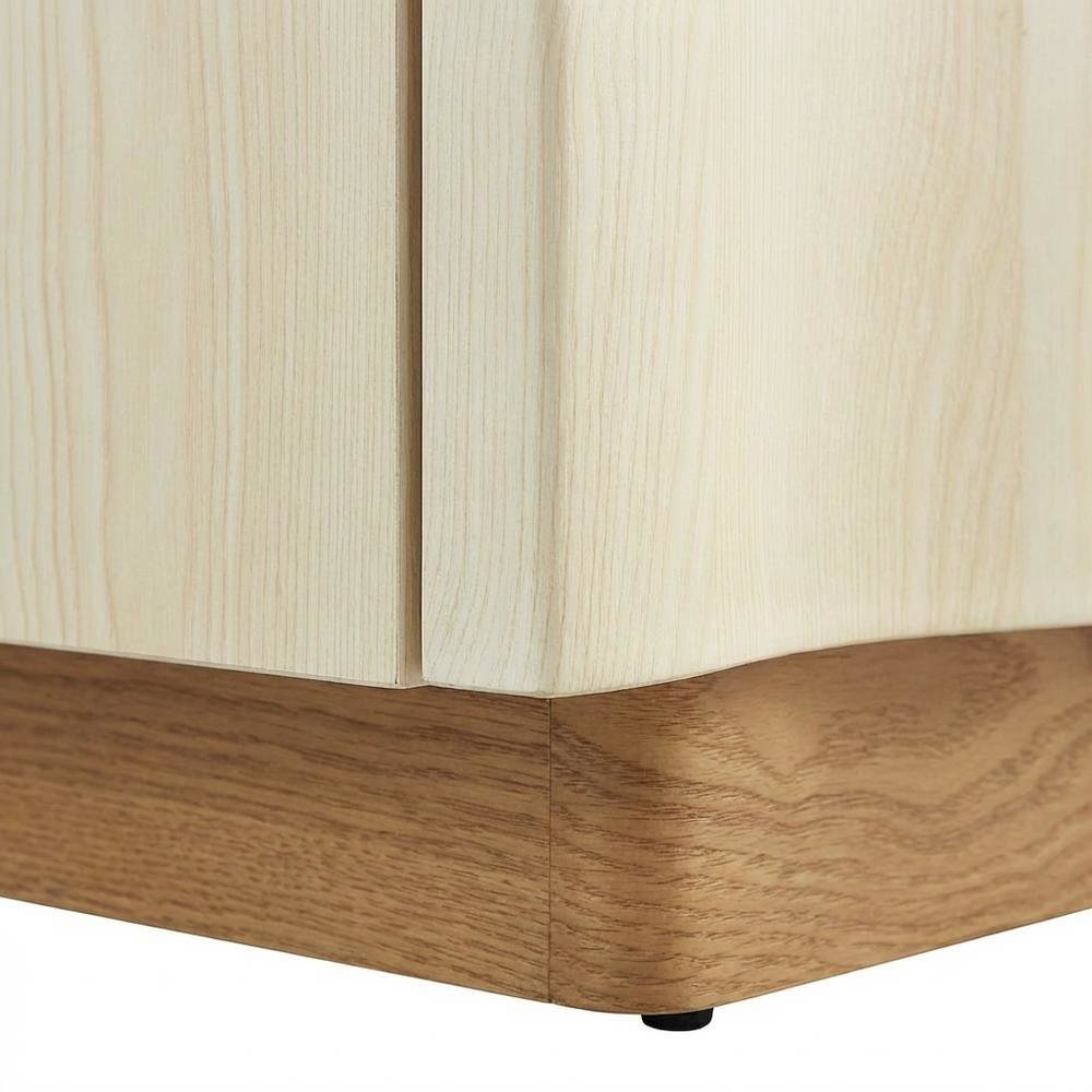 Black 2-Drawer Nightstand with Wooden Finish and Modern Design