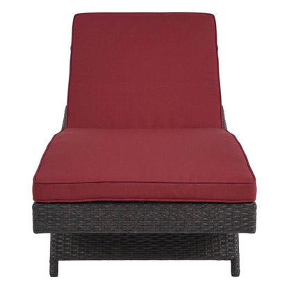 Outdoor Patio Chaise Set Of 4 With Cushioned Lounge Chairs, Backyard Relaxation