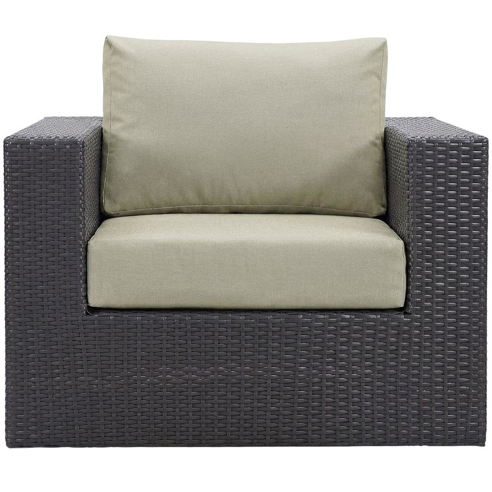 Outdoor Patio Armchair With Cushions And Armrests For Garden Lounge