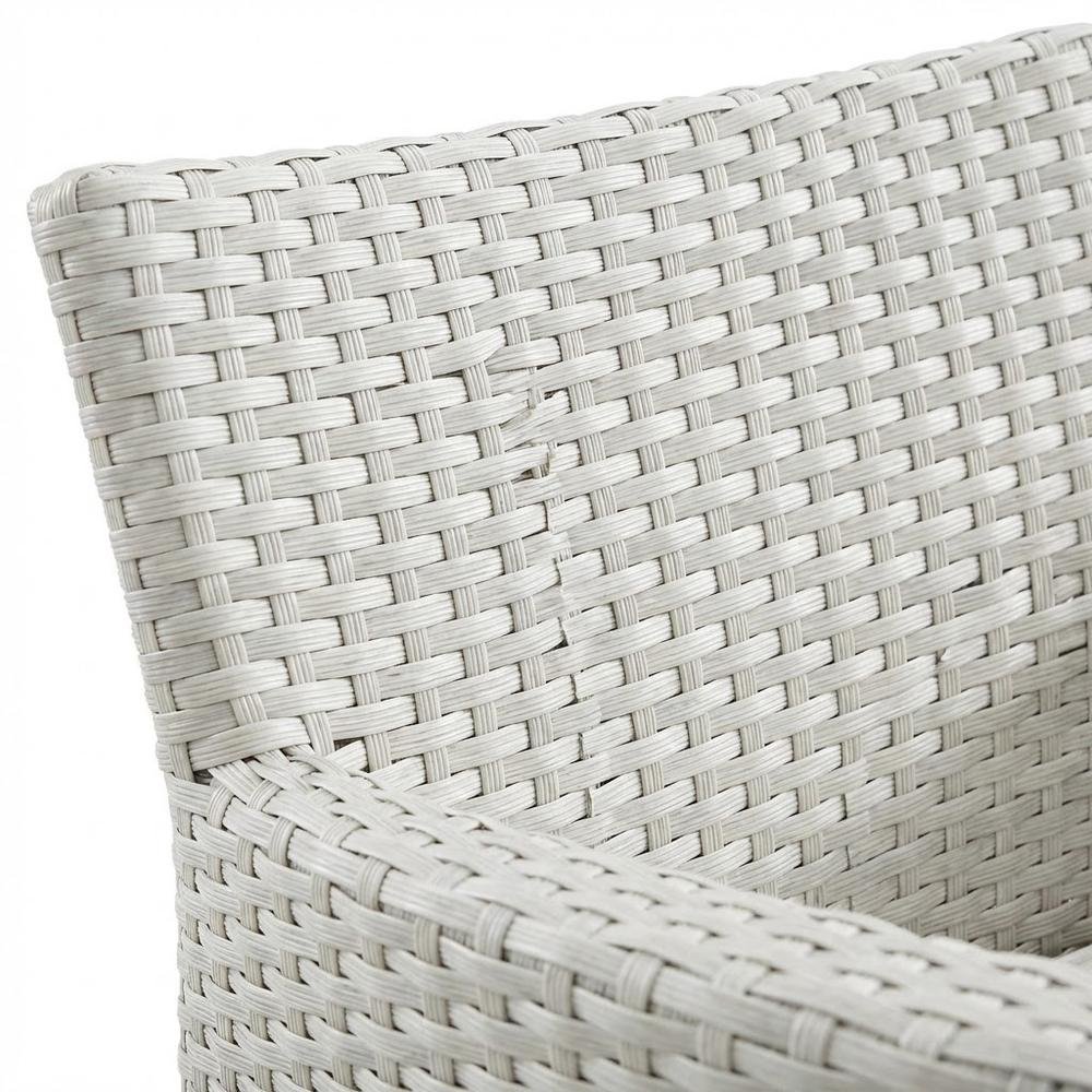 Set Of 2 Outdoor Wicker Lounge Chairs With Cushions And Armrests