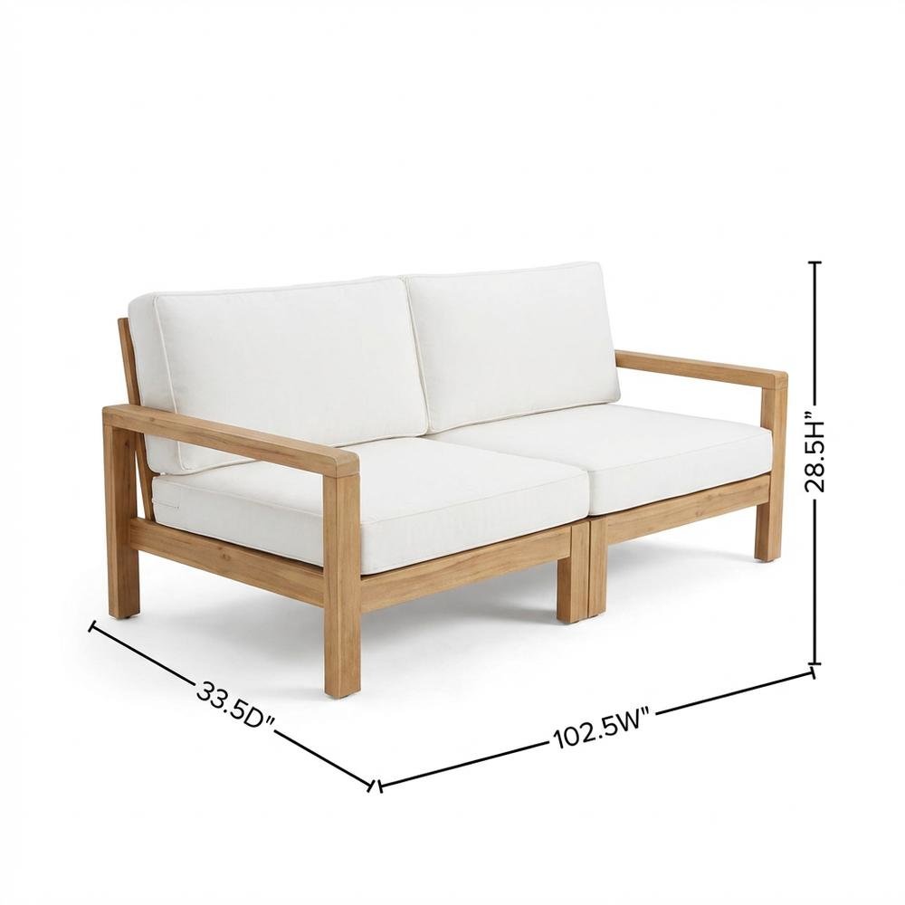 Outdoor Patio Teak Wood Sectional Sofa Set in Finish for Garden and Porch