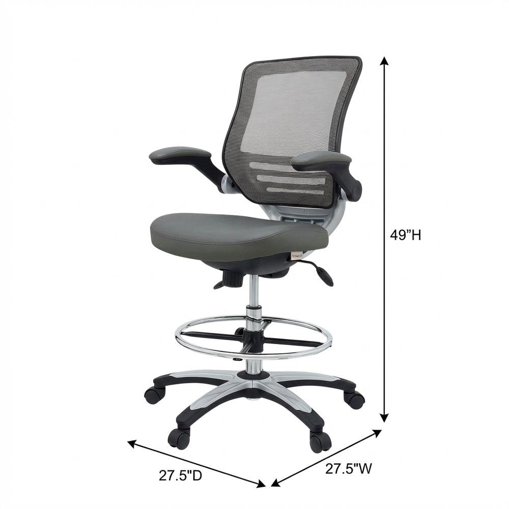 Plastic Task Drafting Chair with Armrests and Adjustable Height