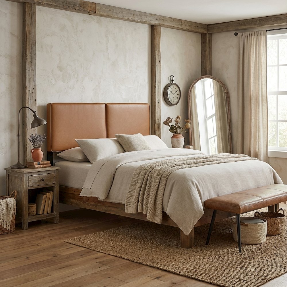 Vegan Leather Full Headboard with Smooth Finish and Durable Construction