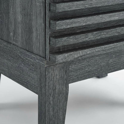 Two-Drawer Nightstand in Gray Finish with Sturdy Build and Modern Style