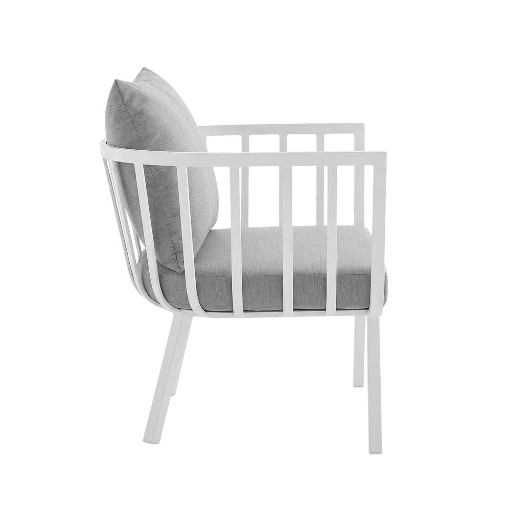 Outdoor Patio Aluminum Armchair With Cushioned Seat For Comfort