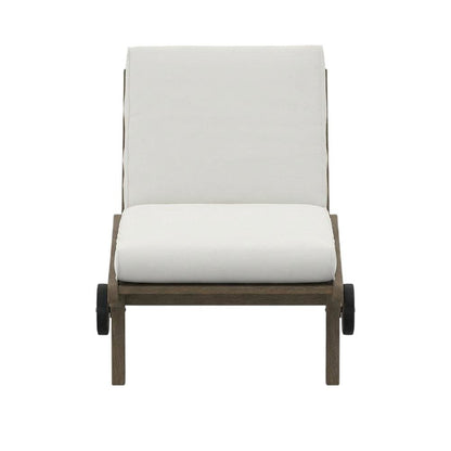 Teak Outdoor Patio Lounge Chair With Cushioned Seat And Weatherproof Finish