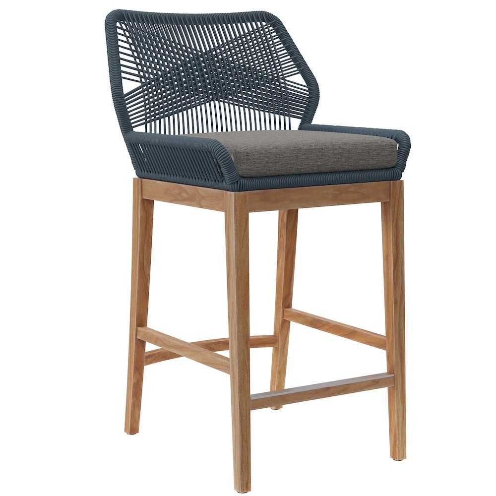 Wellspring 3-Piece Outdoor Patio Teak Wood Bar Set