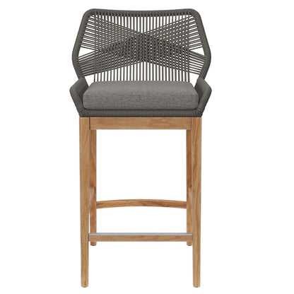 Wellspring 3-Piece Outdoor Patio Teak Wood Bar Set