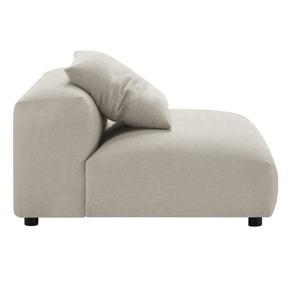 Solace Modular Upholstered Fabric Armless Chair and Ottoman Set