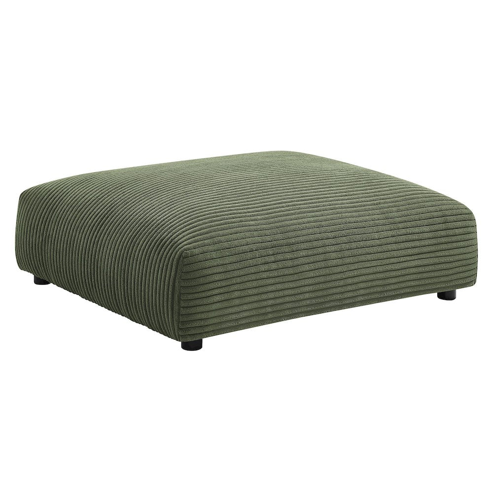 Solace Modular Corduroy Upholstered Armless Chair and Ottoman Set