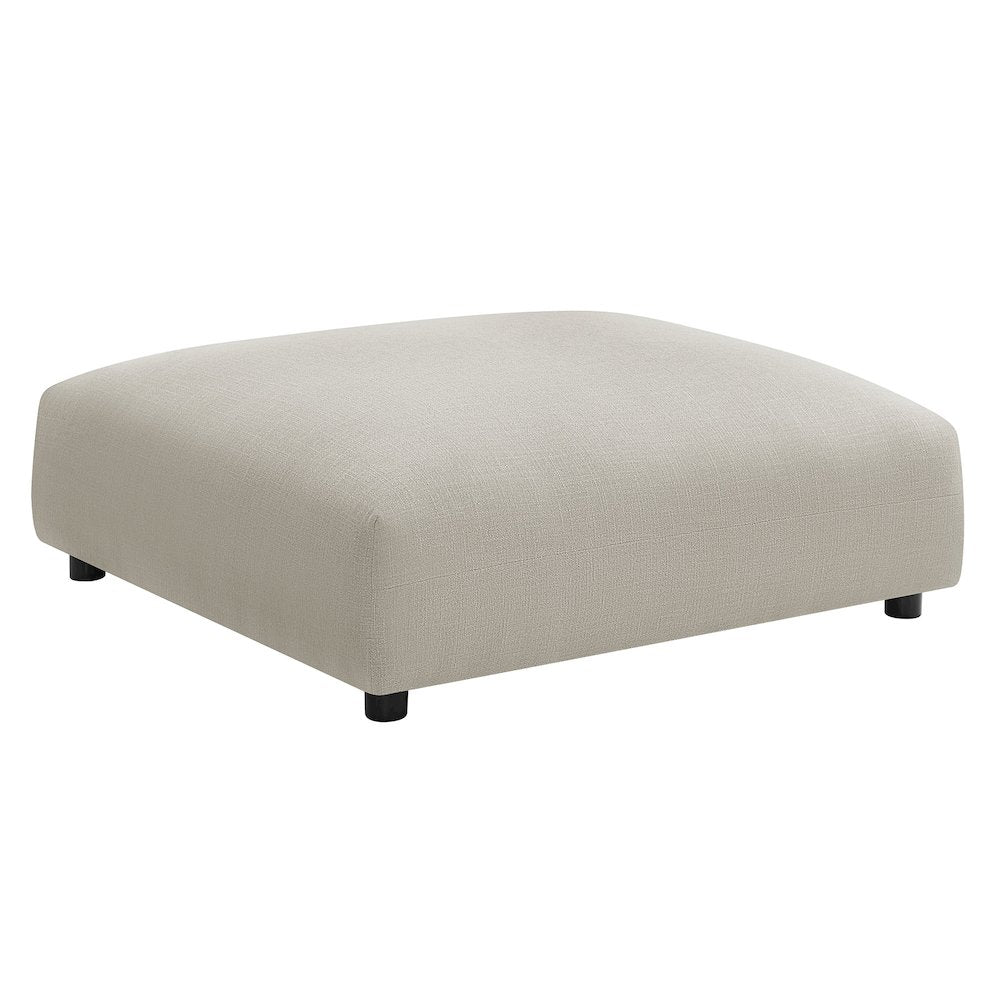 Solace Modular Upholstered Fabric Armless Chair and Ottoman Set