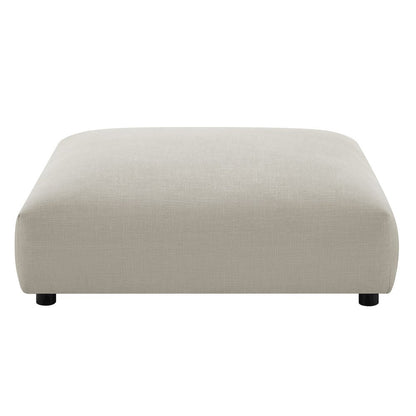 Solace Modular Upholstered Fabric Armless Chair and Ottoman Set