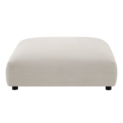 Solace Modular Upholstered Fabric Armless Chair and Ottoman Set