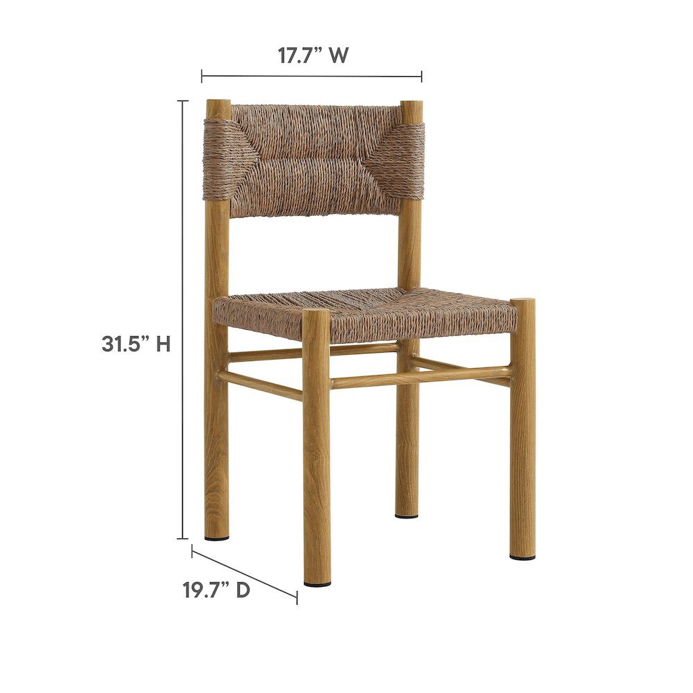 7-Piece Rectangular Outdoor Rattan and Aluminum Dining Table and Chairs Set
