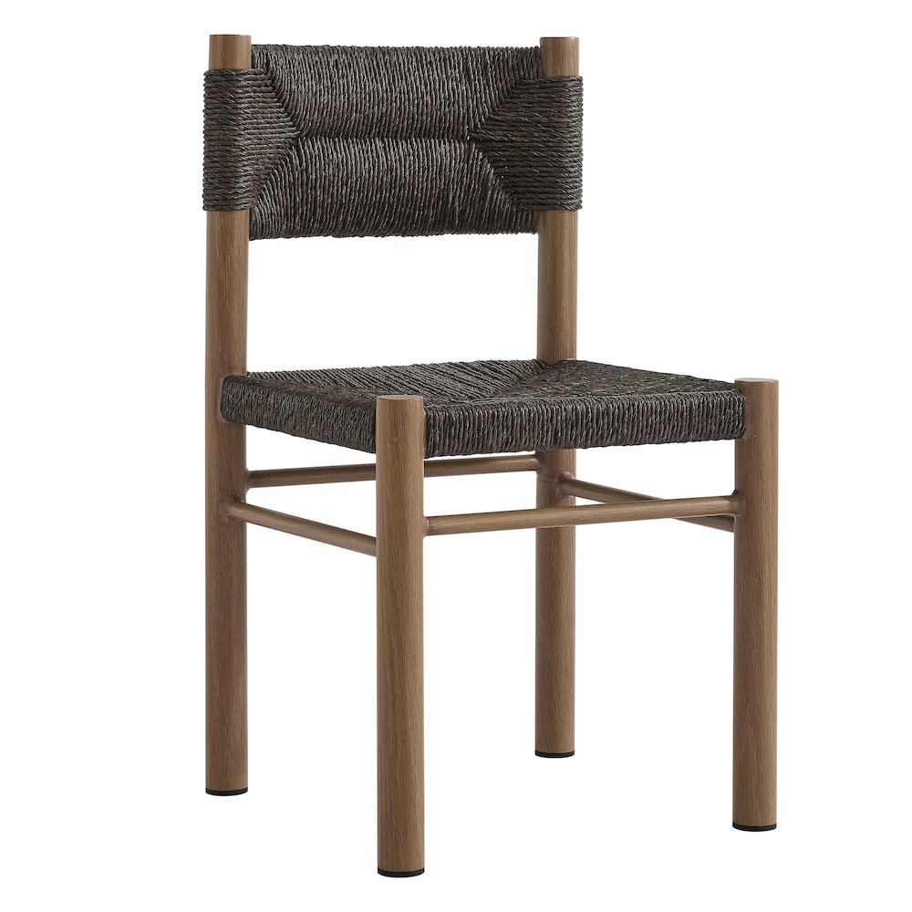 7-Piece Rectangular Outdoor Rattan and Aluminum Dining Table and Chairs Set