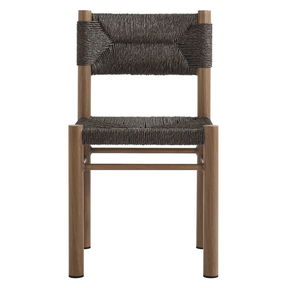 7-Piece Rectangular Outdoor Rattan and Aluminum Dining Table and Chairs Set