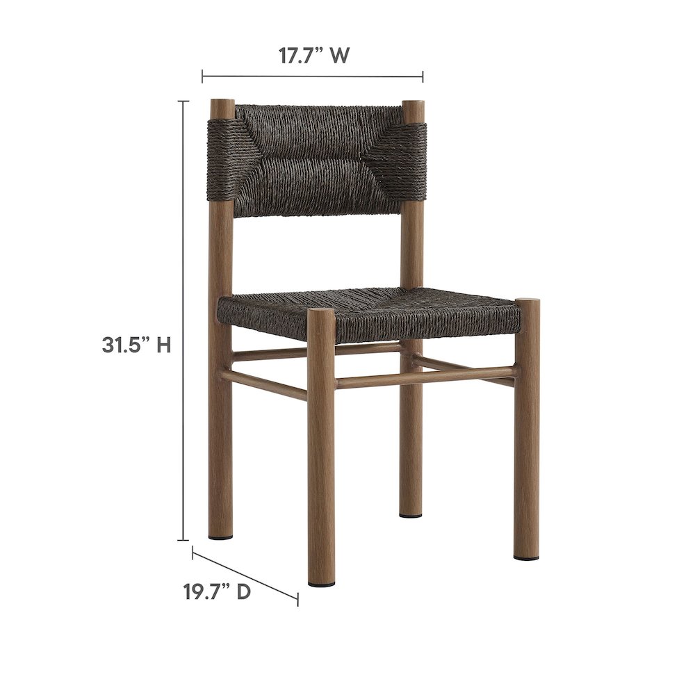 7-Piece Rectangular Outdoor Rattan and Aluminum Dining Table and Chairs Set