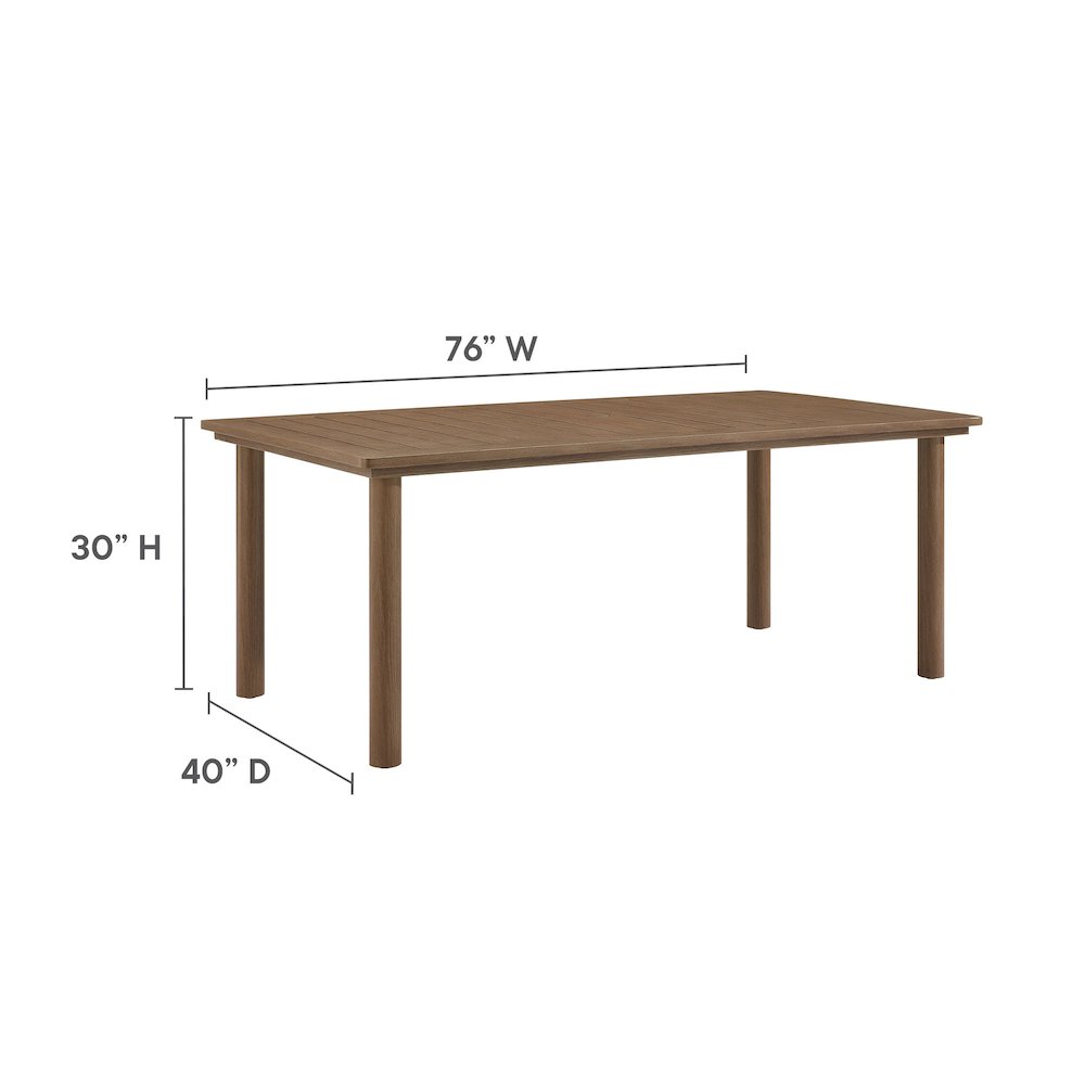 7-Piece Rectangular Outdoor Rattan and Aluminum Dining Table and Chairs Set