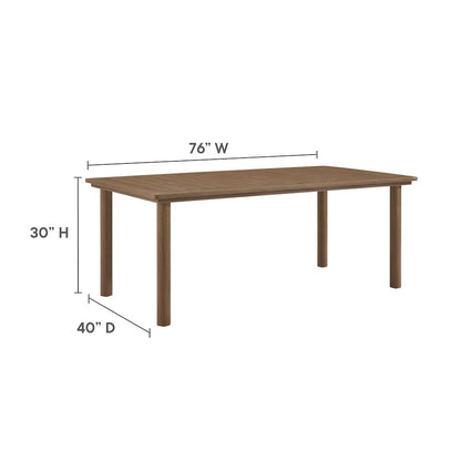 7-Piece Rectangular Outdoor Rattan and Aluminum Dining Table and Chairs Set