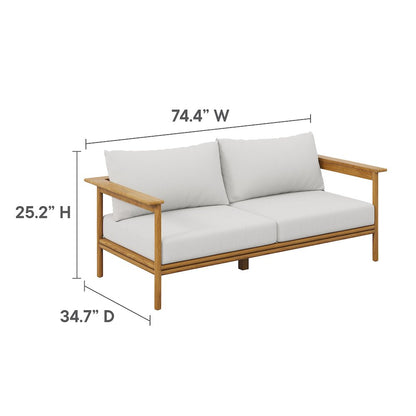 Wren 4-Piece Outdoor Patio Teak Wood Furniture Set