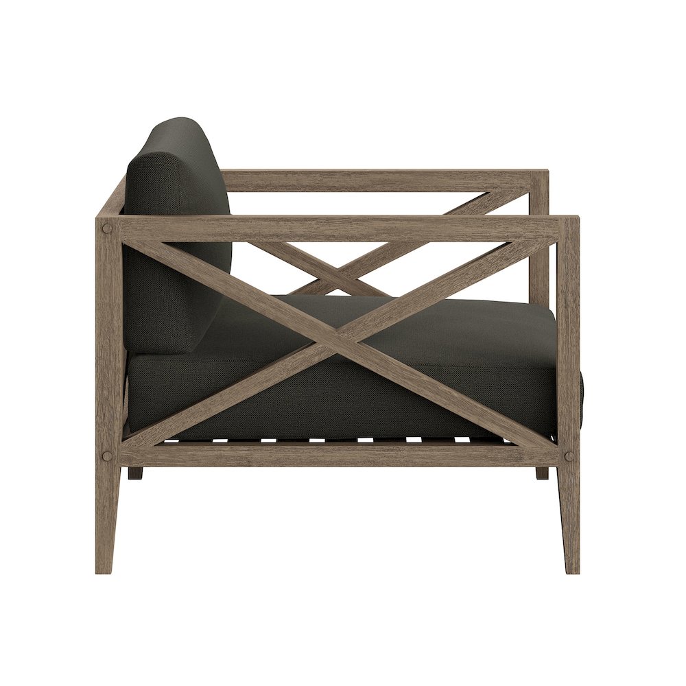 Northlake 3-Piece Patio Teak Wood Furniture Set Armchair, Side Table