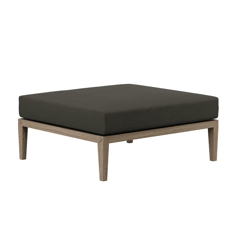 Northlake Outdoor Patio Teak Wood Loveseat and Ottoman Set