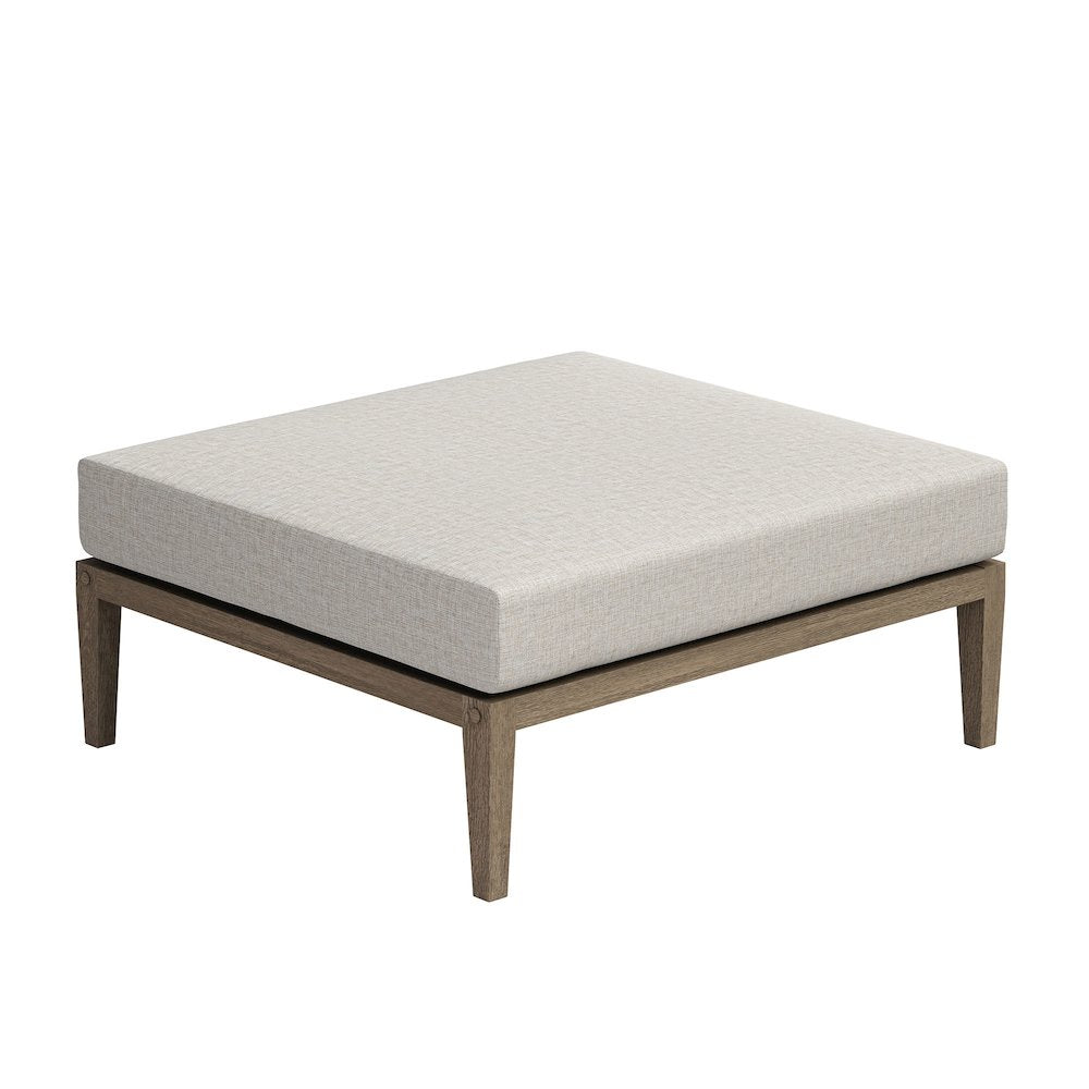 Northlake Outdoor Patio Teak Wood Loveseat and Ottoman Set