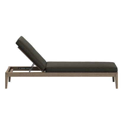 Northlake 3-Piece Patio Teak Wood Furniture Set Chaise Lounges, Side Table
