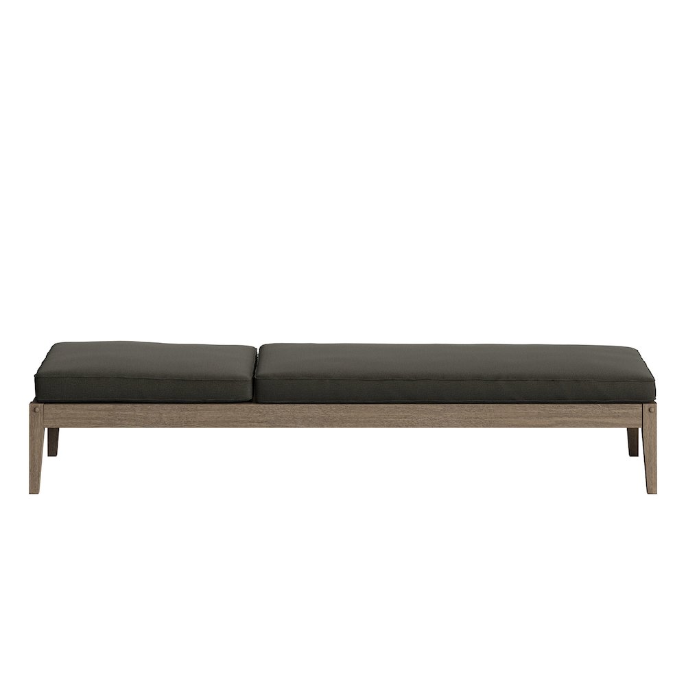 Northlake 3-Piece Patio Teak Wood Furniture Set Chaise Lounges, Side Table