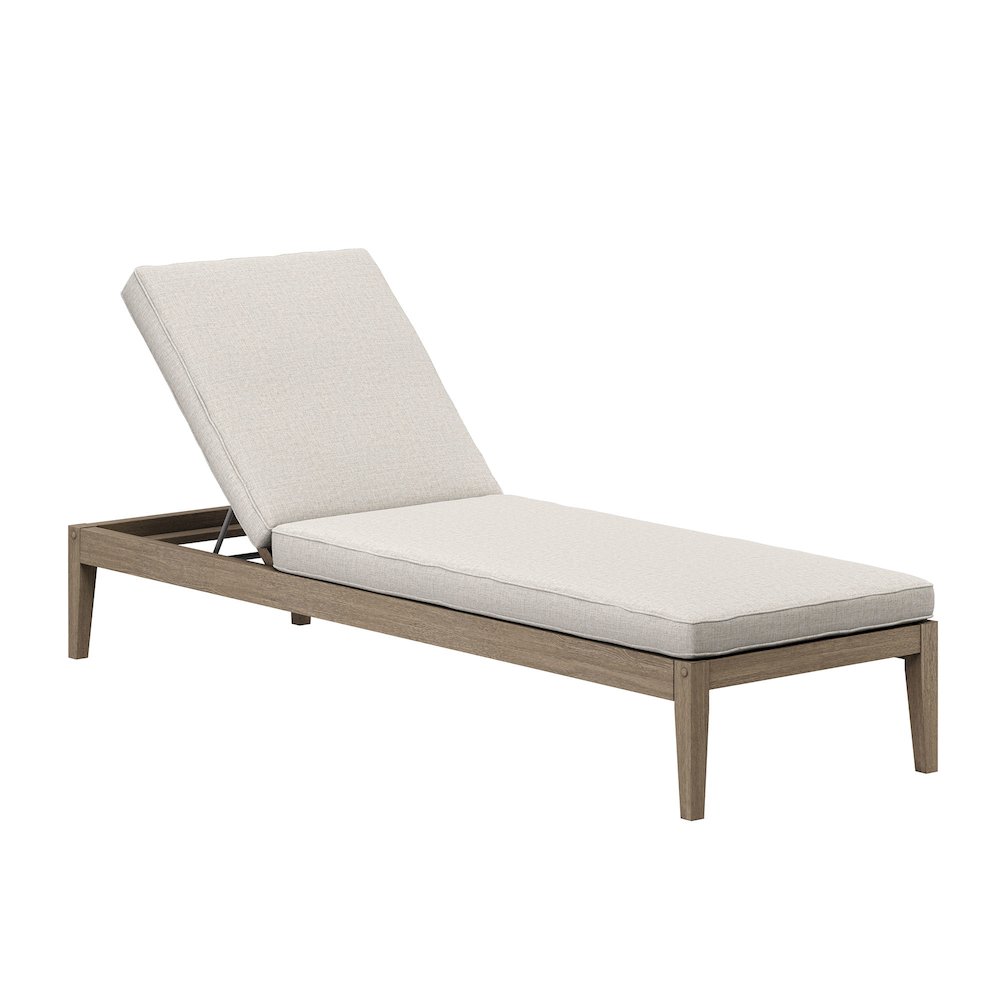 Northlake 3-Piece Patio Teak Wood Furniture Set Chaise Lounges, Side Table