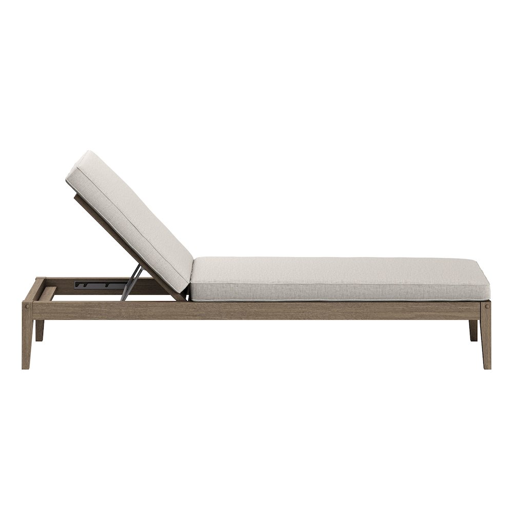Northlake 3-Piece Patio Teak Wood Furniture Set Chaise Lounges, Side Table