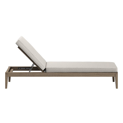 Northlake 3-Piece Patio Teak Wood Furniture Set Chaise Lounges, Side Table