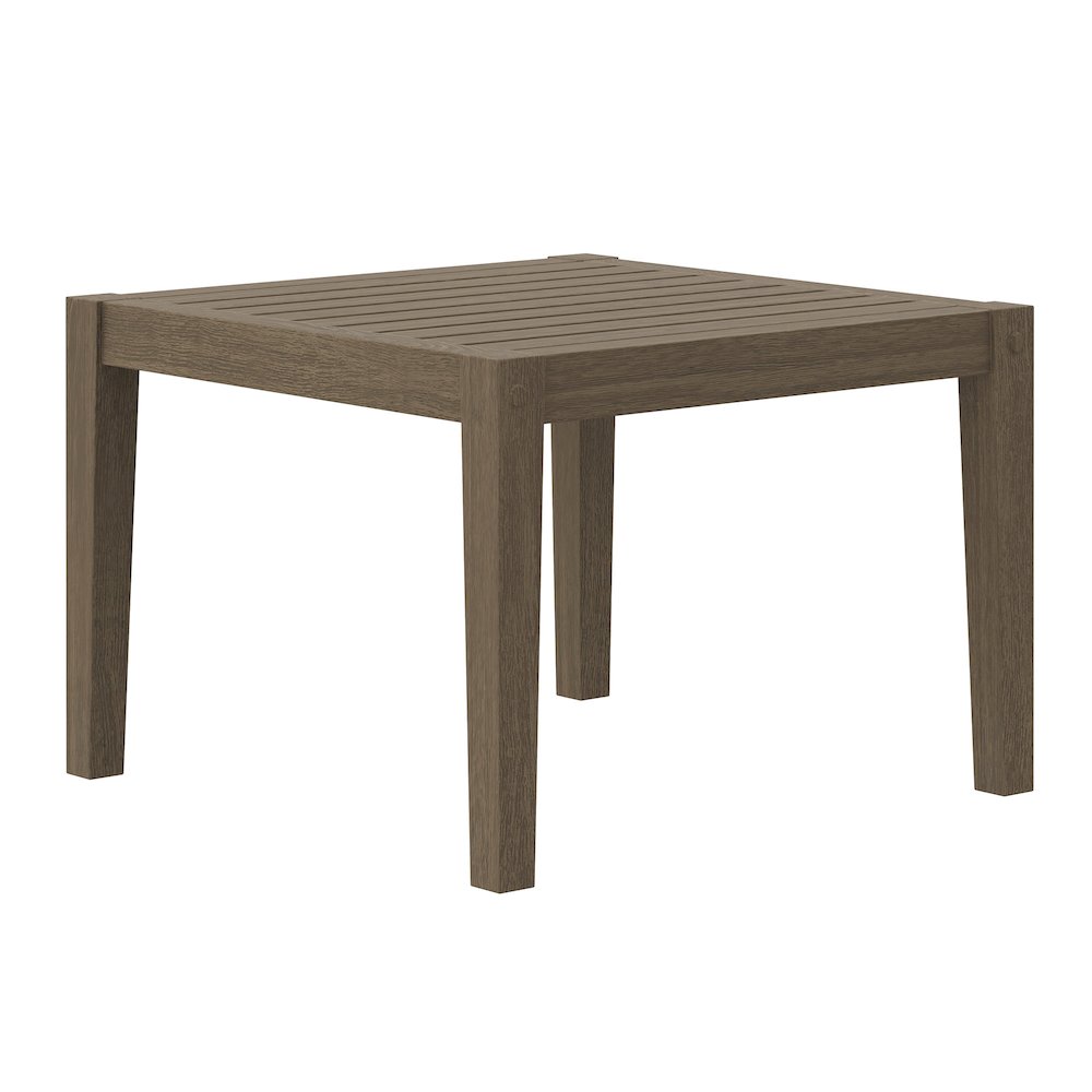Northlake 3-Piece Patio Teak Wood Furniture Set Chaise Lounges, Side Table