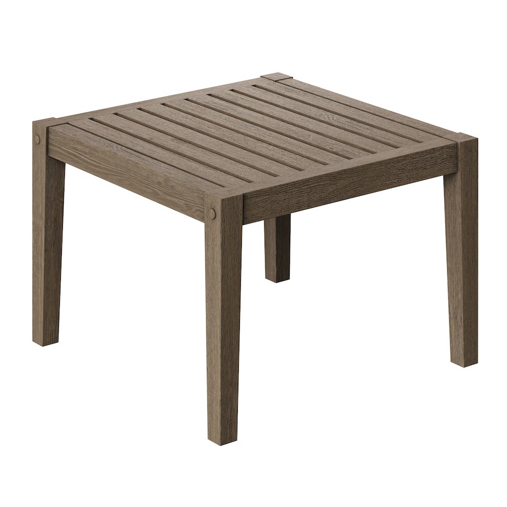 Northlake 3-Piece Patio Teak Wood Furniture Set Chaise Lounges, Side Table
