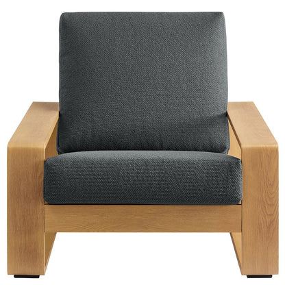 Lirienne Outdoor Patio Aluminum Faux Wood Armchairs Set of 2