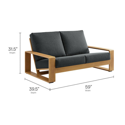 Lirienne 4-Piece Outdoor Patio Aluminum Faux Wood Furniture Set