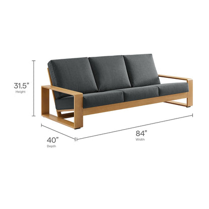 Lirienne 2-Piece Outdoor Patio Aluminum Faux Wood Furniture Set