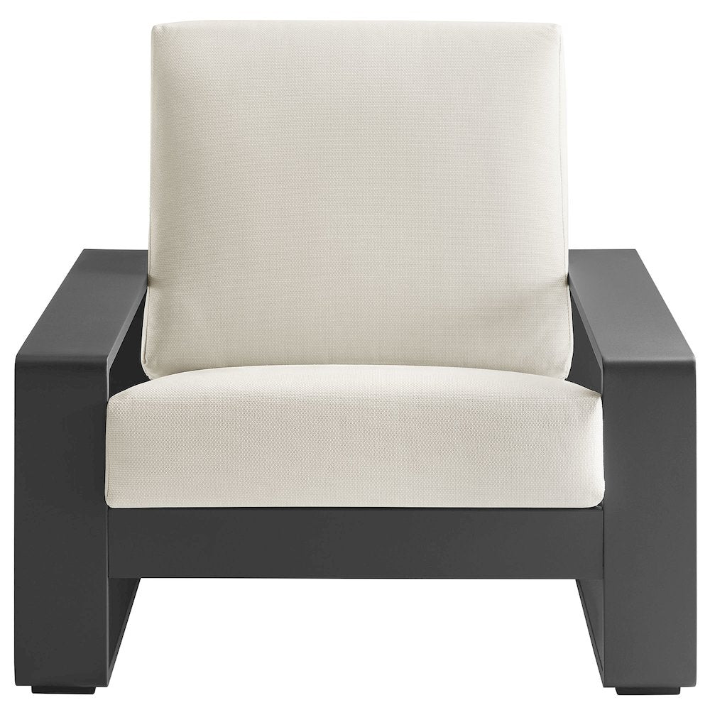 Lirienne Outdoor Patio Aluminum Faux Wood Armchairs Set of 2