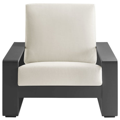 Lirienne Outdoor Patio Aluminum Faux Wood Armchairs Set of 2